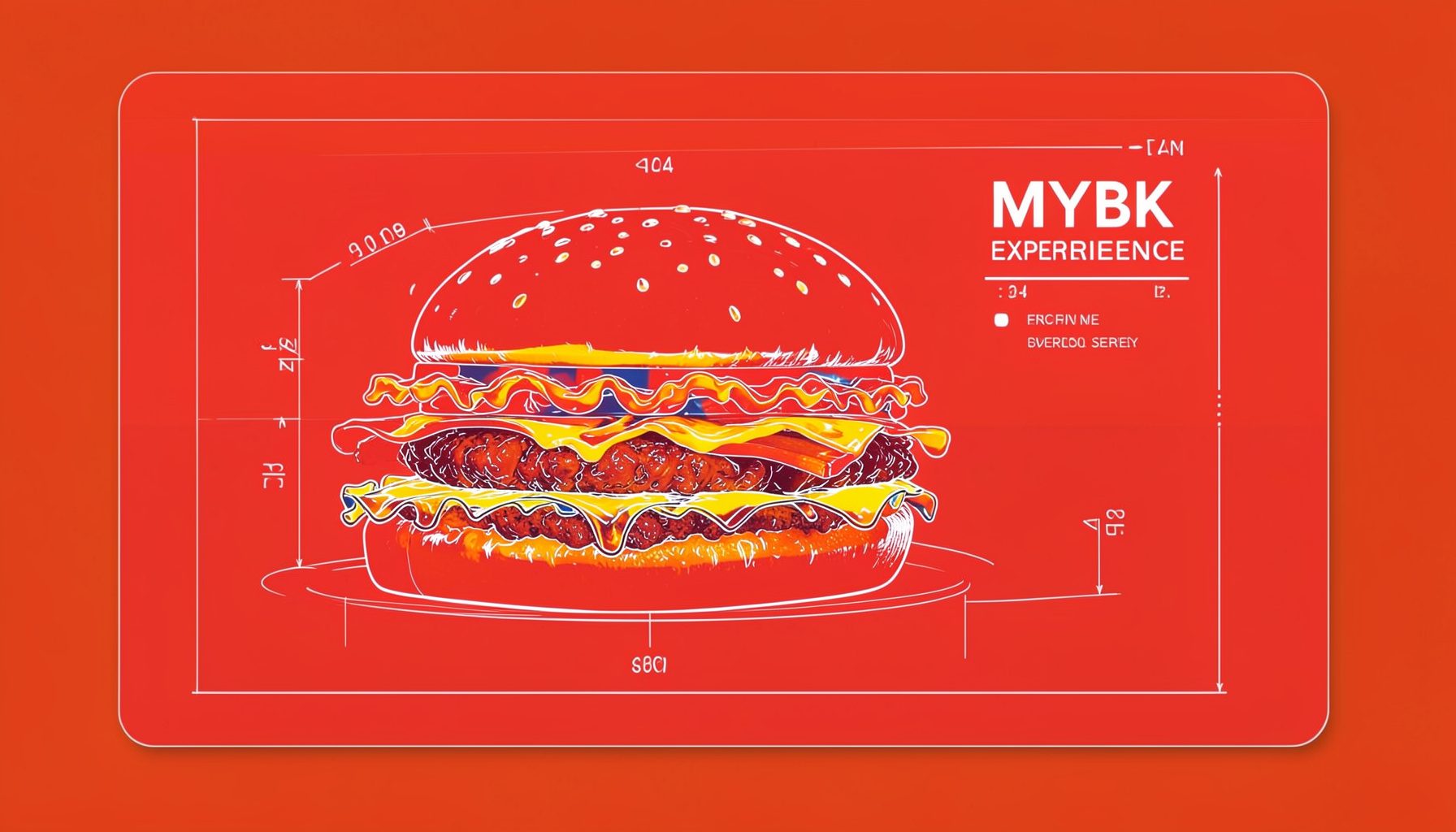 Burger King MYBKExperience survey card with flame-grilled Whopper in bold red, yellow, and blue